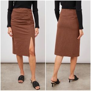 •RAILS• Luci Ruched Midi Skirt in Russet Gingham Size‎ Small